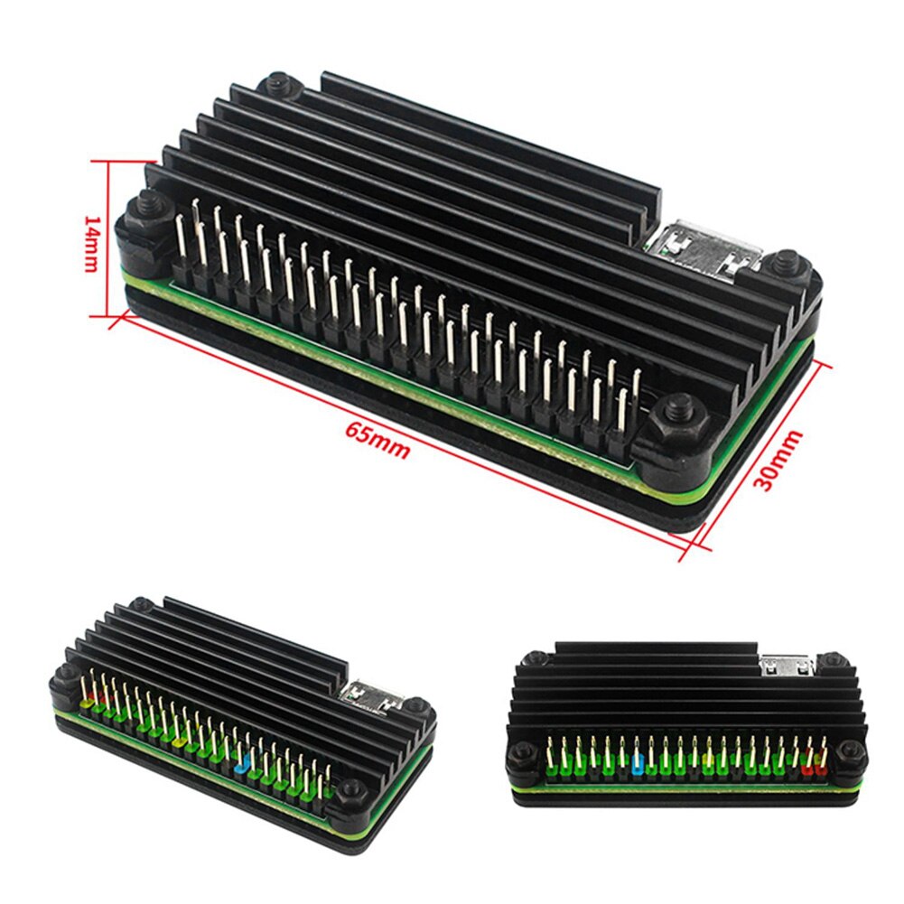 For Raspberry Pi Zero 2 W Aluminum Case CNC Armored Shell with Heatsink Header Passive Cooling Case for Pi Zero 2W Accessories