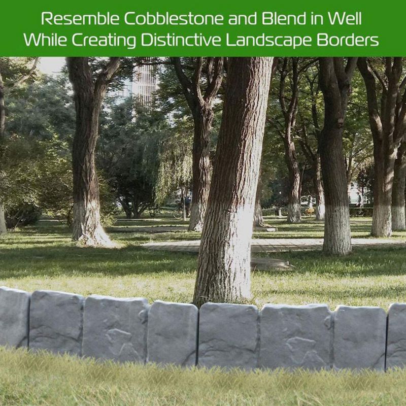 Durable PP Imitation Stone Fence Garden Simulation Fence Foldable Splicing Fence Garden Gardening Grass Courtyard Decoration