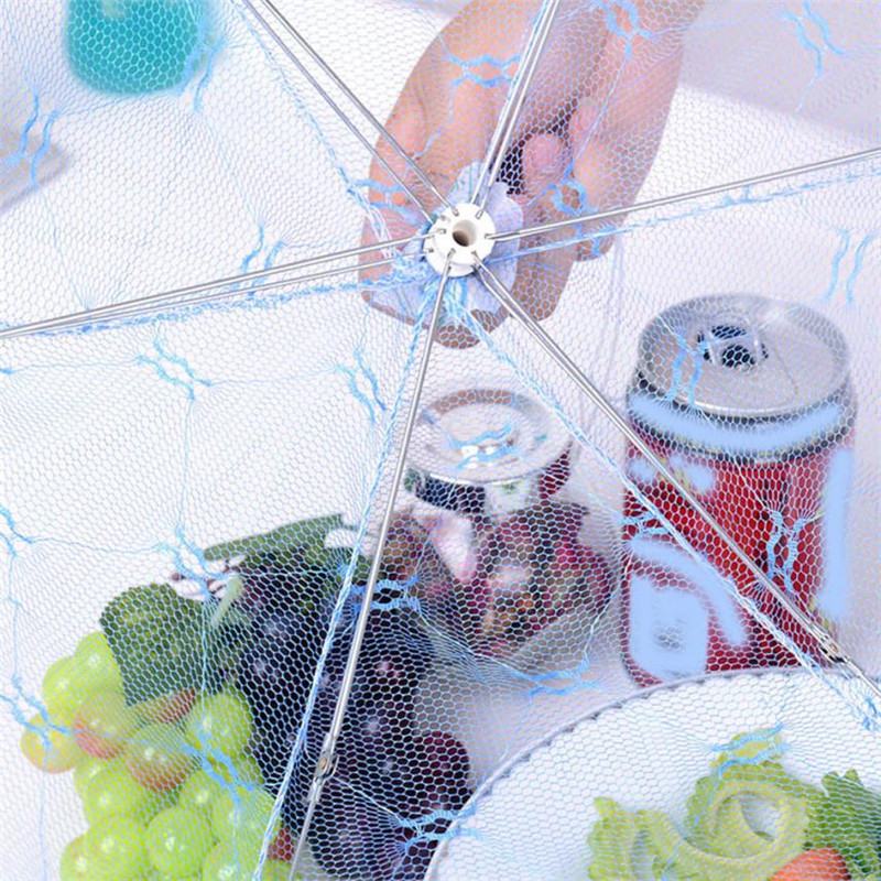 Cubierta hexagonal de encaje para mesa de comida de Estilo paraguas # H40 38CM, utensilios de cocina, gasa, tul, plato que cubre la tapa, color aleatorio
