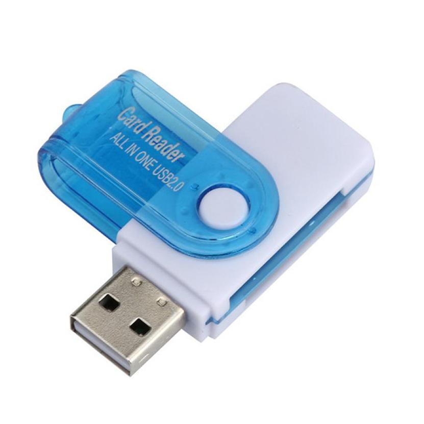 Binmer Blue White USB 2.0 All in one Multi Memory Card Reader for Micro SD/TF M2 MMC SDHC MS Duo 18Jan25