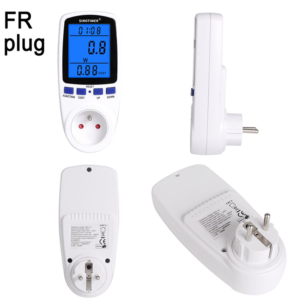Smart LCD rétro-éclairage affichage compteur d'énergie électricité moniteur analyseur wattmètre électrique prises de surveillance domestique