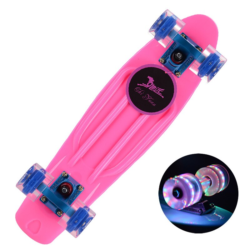 Macarons Kleur Flash Wiel Penny Board Compleet Klaar Om Rit Gloeiende Cruiser Skateboard Mode Single Tilt Mini Vis Boards
