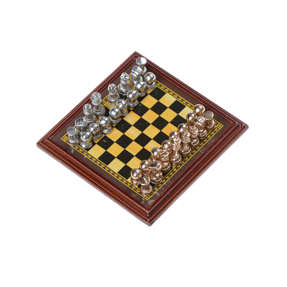 Hochwertige Klassische Zink-legierung Schachfiguren Holz Schachbrett Schachspiel Mit König Außen Spiel Schach