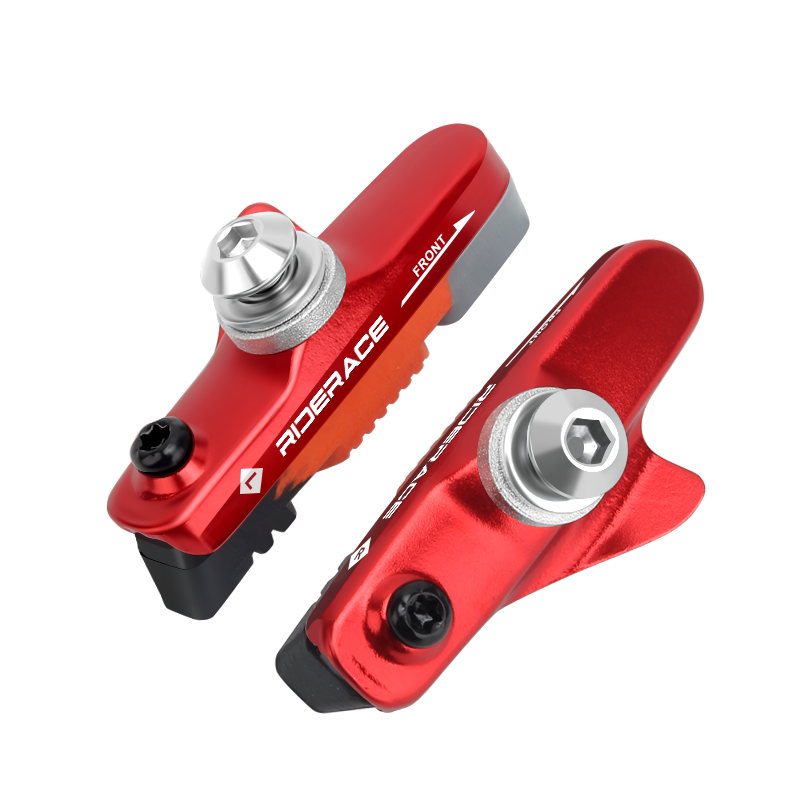 Ganasce freno per bicicletta con trogolo per fango Silenzioso cerchio in lega di alluminio Freno per ruota di attrito Pastiglie freno per bici Foglio di gomma sostituibile: Rosso