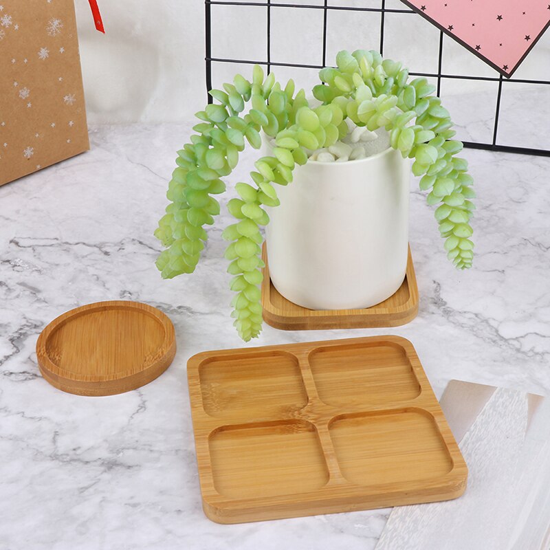 Mini Flowerpots Square Round Juicy Plants Vase Flower Pots Trays Container Small Bonsai Pot Home Ceramic Micro Garden Wedding