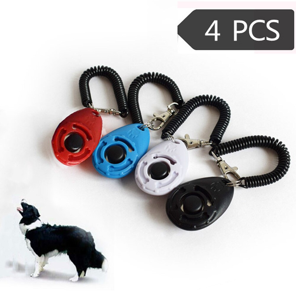4 Stuk Hond Pet Klik Clicker Training Trainer Hulp Wrist Strap Pet Trainning Tool C7731