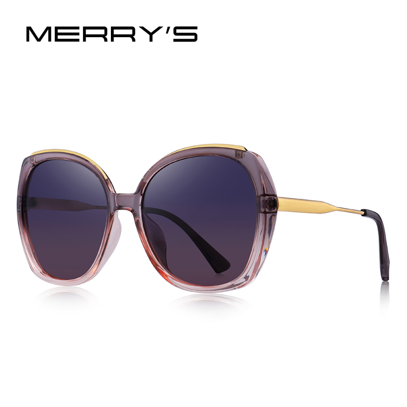 MERRYS Vrouwen Luxe Trending Gradiënt Zonnebril Dames Mode Gepolariseerde zonnebril UV400 Bescherming S6323: C05 Champagne