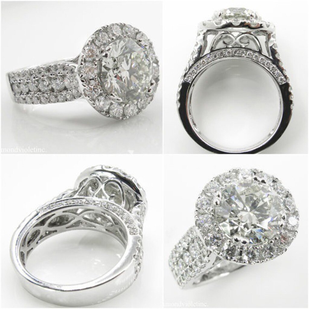 Dazzling Brand Sieraden Zinklegering Natuurlijke Witte Strass Bruid Engagement Wedding Ring Accessoires
