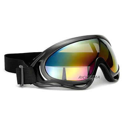 Gafas de moto con visión nocturna amarilla, lentes protectoras para esquí, Retro, Motocross, Snowboard, moto de nieve, Dirt Bike, ATV: Colorful Lenses