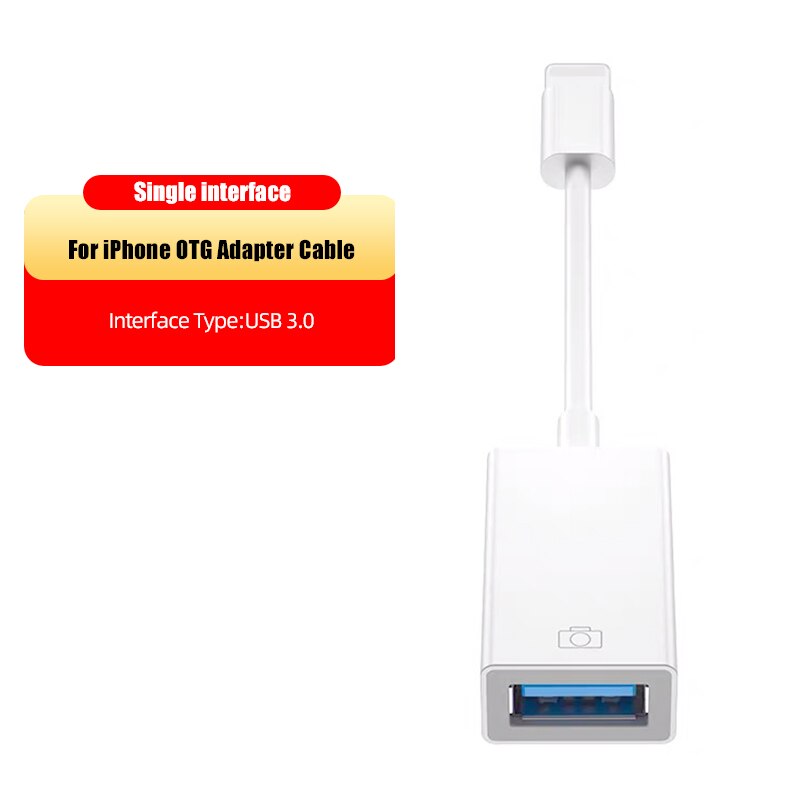 ¡! ACCEZZ-Adaptador de iluminación USB OTG para iPhone, adaptador USB 3,0 para iOS 11, 13, ratón de disco en U, teclado, cámara, lector de tarjetas, convertidor de datos: Lighting to USB