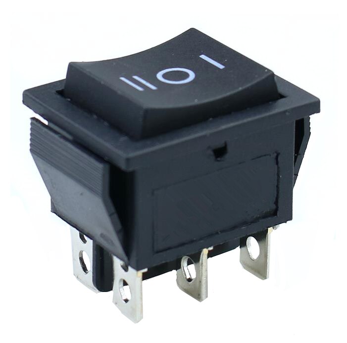 KCD4 1 Pcs Black Rocker Switch Schakelaar On-Off-On 3 Positie 6 Pins Geen Verlichting 16A 250VAC/ 20A 125VAC