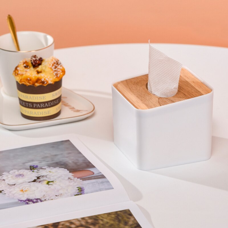 Japanese Tissue Box Wooden Cover Toilet Paper Box Solid Wood Napkin Holder Case Simple Stylish Home Car Tissue Paper Dispenser