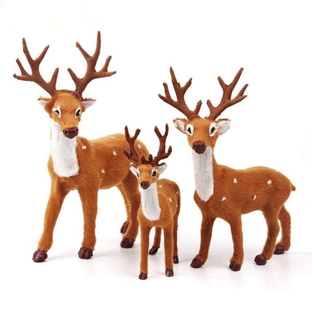 15 20 25cm renne noël cerf poupée noël Elk en peluche Simulation décorations de noël pour la maison nouvel an