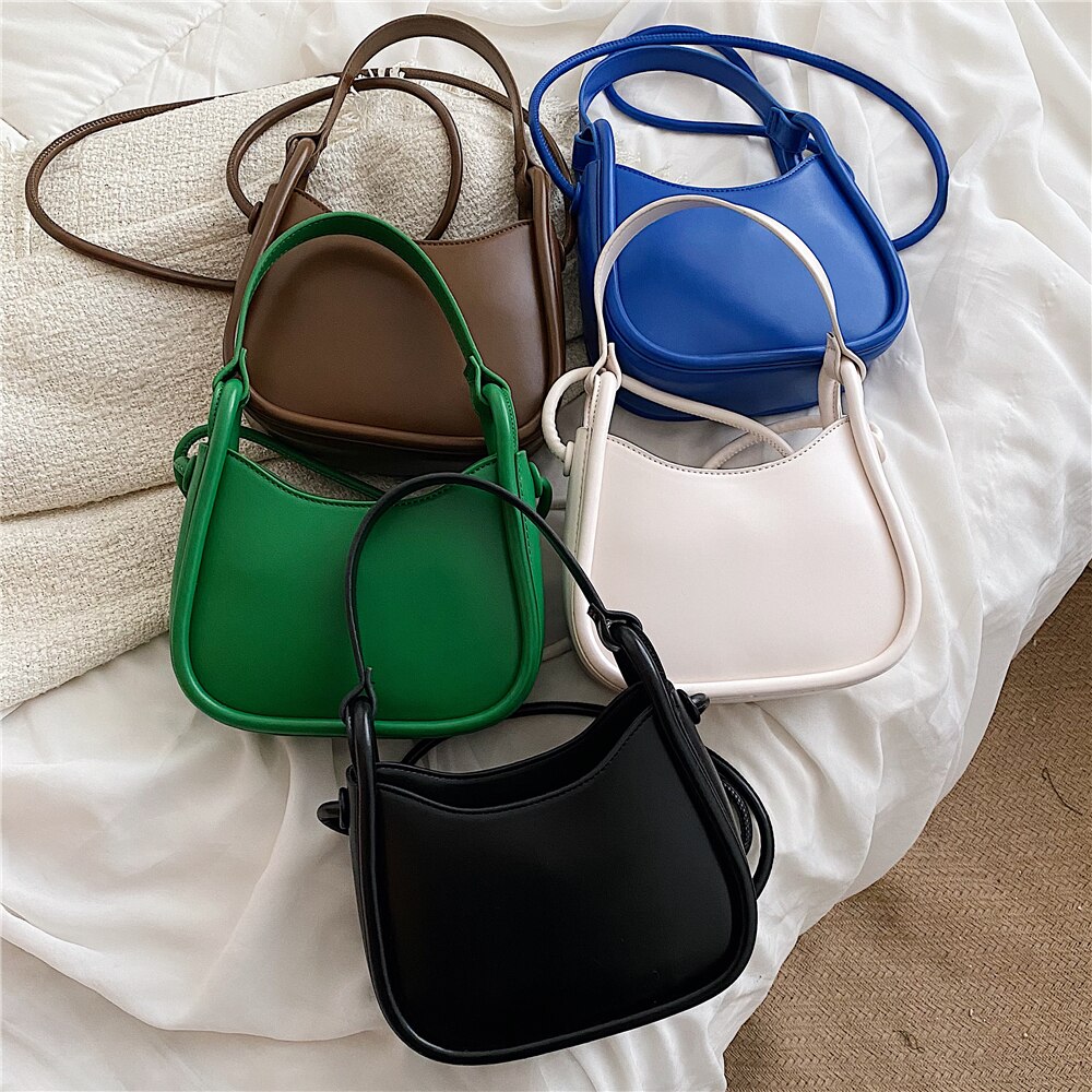 Burminsa Trendy Small Armpit Shoulder Bags For Women Brand Half Moon Crossbody Ladies Purses And Handbags Spring 2022
