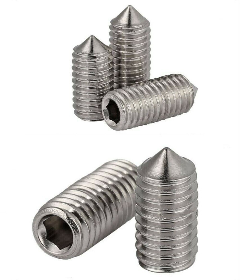 5pcs M10-M12 304 stainless steel cone end set screws hexagon socket headless screws