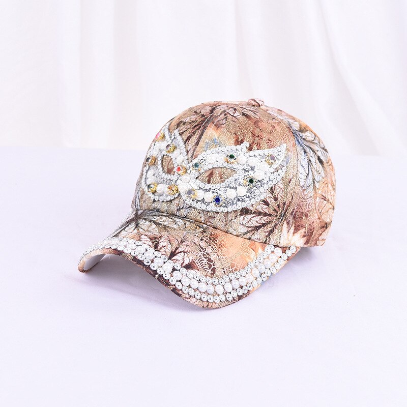 Sombrero de sol para mujer y niña, gorra de béisbol con diamantes de imitación y perlas, colorida, Snapback, Cool Star: 6