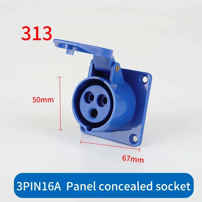Industrial plug and socket waterproof connector 3PIN 4PIN 5PIN 16A IP44 waterproof electrical connection wall mount socket: MULTI
