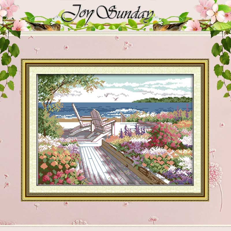 Seaside Landscapes Patterns Counted Cross Stitch 11CT 14CT Cross Stitch Set Cross-stitch Kits Embroidery Needlework