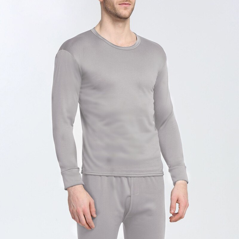 Men's Winter Thermal Underwear Suit Circular Collar Solid Color comfortable Warm Long Sleeve Clothing Set for Male Female: Men-A / XL