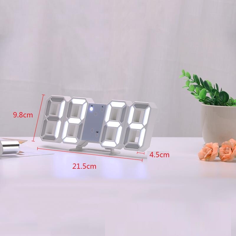 Horloge murale numérique LED, alarme, Date, température, rétro-éclairage automatique, Table de bureau, décoration de la maison, support, horloges suspendues à usage domestique