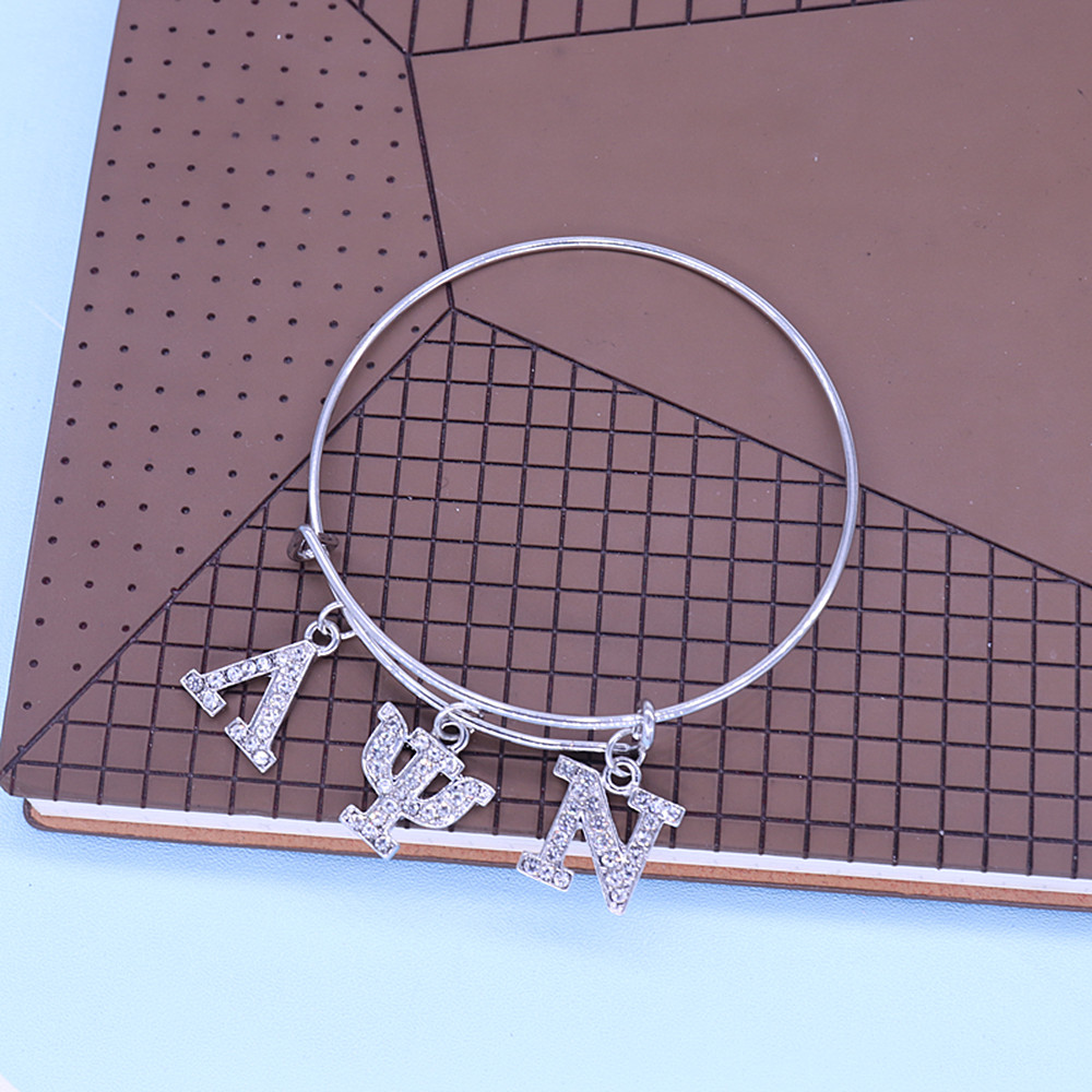 Metalen Inlay Diamant Est Griekse Sorority Letters Lambda Psi Nu Verpleging Sorority Armbanden Voor Vrouwen