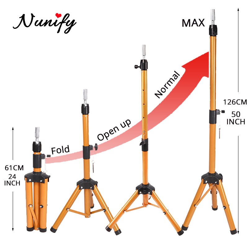 Mannequin Head Tripod Wig Holder Black Adjustable Tripod Stand Holder For Training Head Mini Normal Two Size Strong Wig Stand