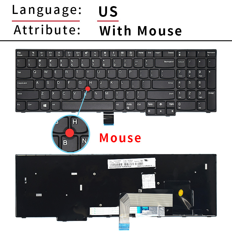 Verlicht Toetsenbord Voor Lenovo Thinkpad T540 T 540P T550 T560 P 50S L540 L560 L570 L540 W540 W541 W 550S E540 E531 Notebook Toetsenbord: WHITE