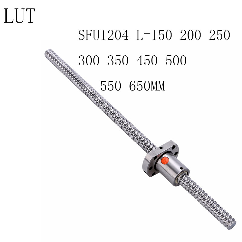 Tornillo de bola de rodillo frío con husillo de bolas, SFU1204, 150, 200, 250, 300, 350, 400, 450, 500, 550, 600, 650, 1204mm,
