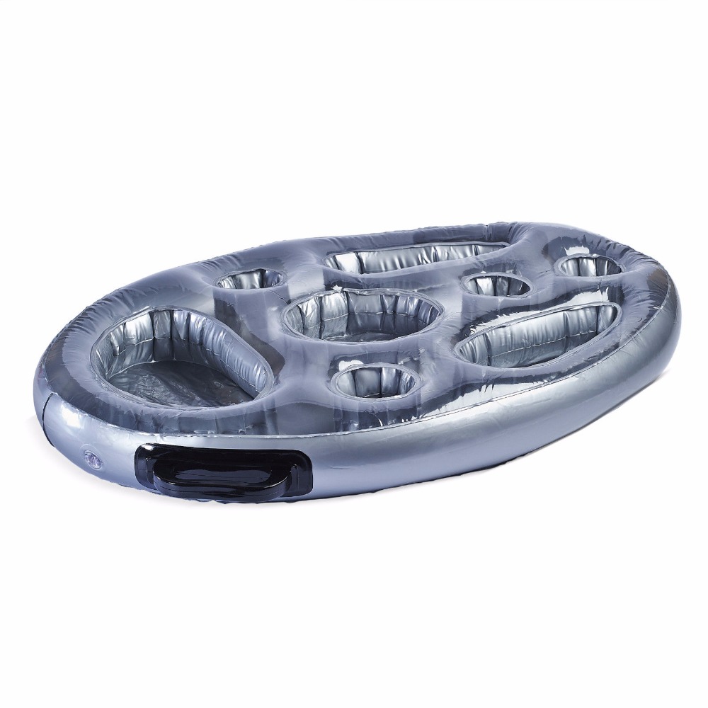 promotional foldable inflatable tub pool floating refreshment inflatable snacks serving bar tray snacks wine tray