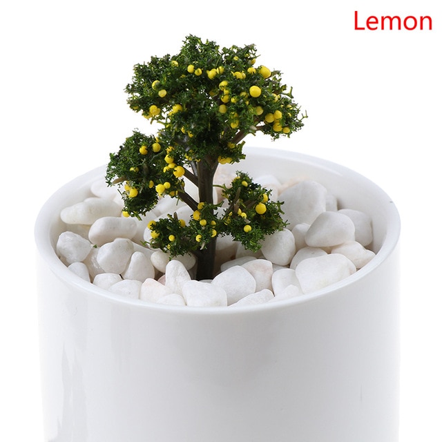 3 stk/sæt kunstig frugt citron æbletræ miniature fe have hjem huse dekoration mini håndværk mikro landskabspleje gør-det-selv indretning