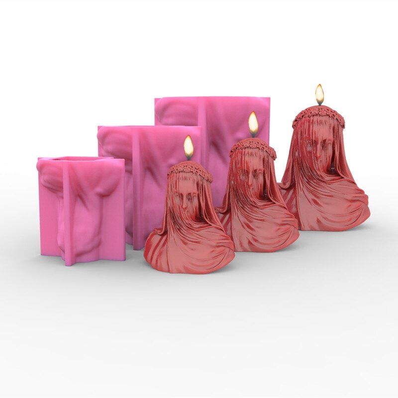 Molde de silicona con forma de vela para mujer, escultura de busto antiguo, cuerpo de silicona, decoración del hogar, yeso