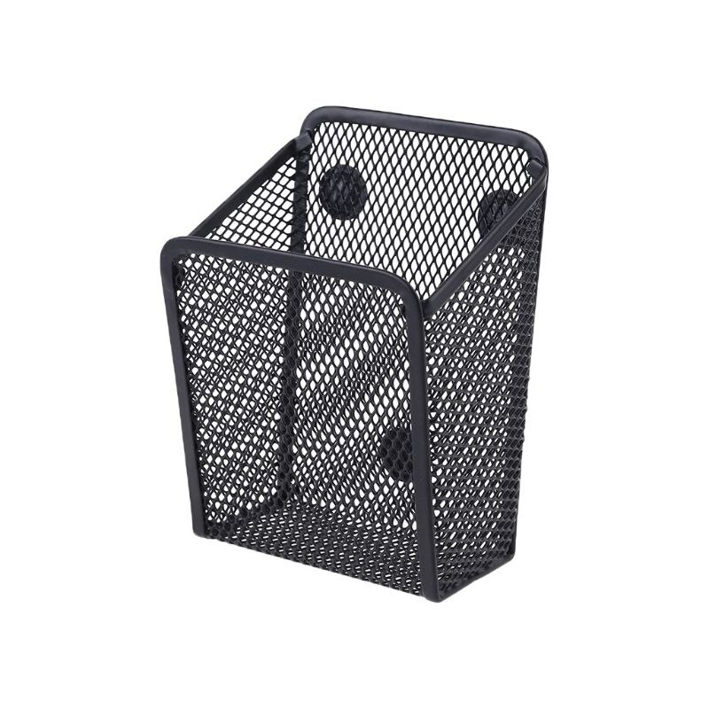 Metal Wire Mesh Magnetic Basket Storage Box Blackboard Chalk Pen Pencil Makeup Storage Organizer: A