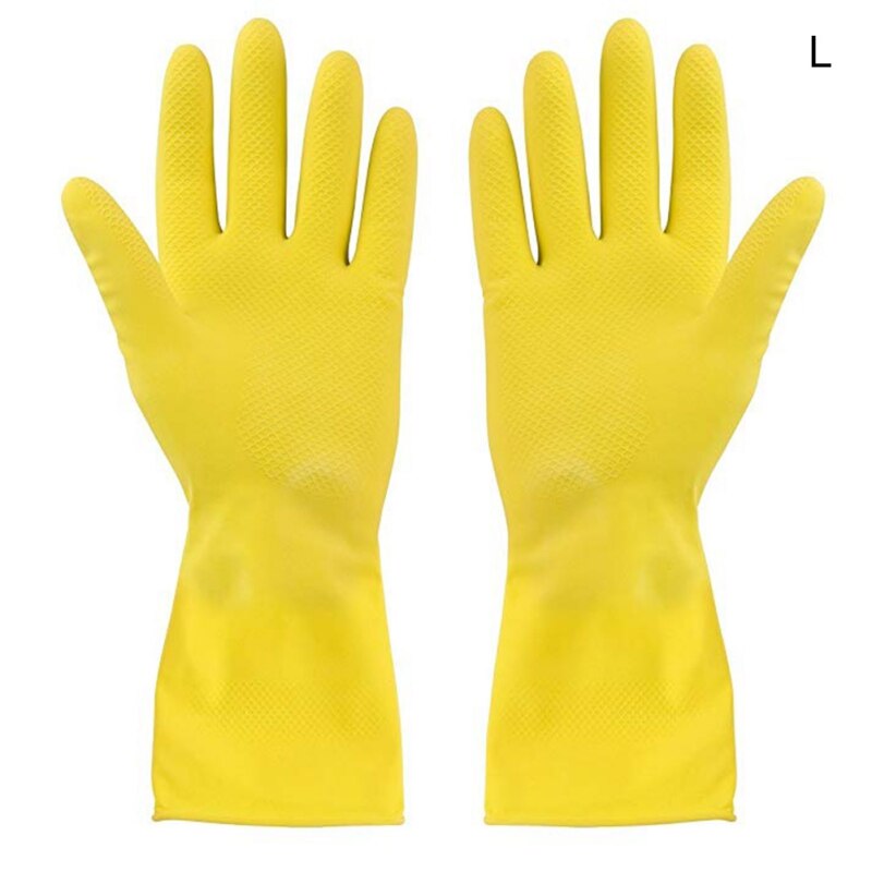 1 Paar Huishoudelijke Afwas Wassen Kleren Rubberen Handschoenen Latex Waterdicht Huishouden Tuin Handschoenen S-XL Size: L
