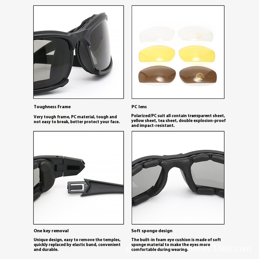 Gafas polarizadas a prueba de viento para motocicleta para hombre, Gafas de sol para motociclista, Gafas ahumadas, Bicicletas, todoterreno guapos