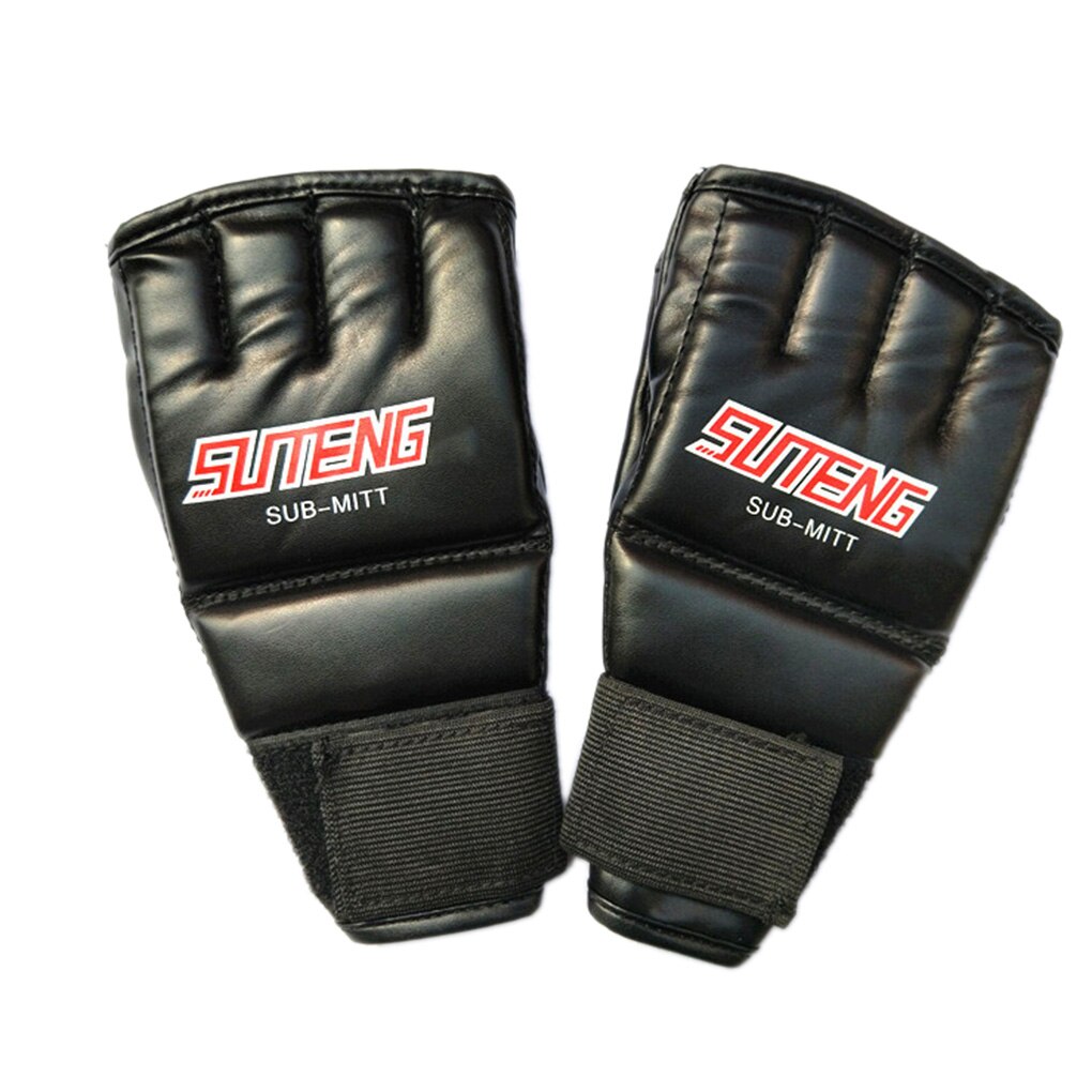 Boodun 1 paar bokshandschoenen sport heren halve vinger muay thai handschoenen mma kickboks training wanten coole handschoenen
