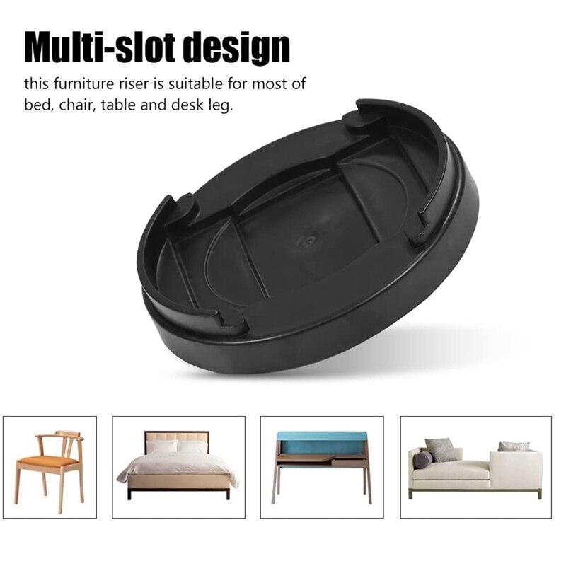 Tope de muebles, 8 piezas, almohadilla de plástico para mesa, antideslizante con múltiples ranuras, alfombrilla para pies de muebles, almohadilla para tope de cama para sofá, silla