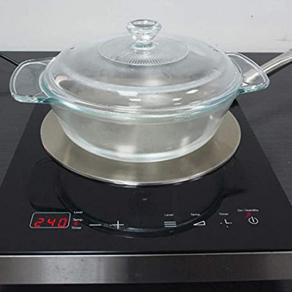 Heat Diffuser with Handle Heat-absorbing Thaw Plate Stainless Steel Thermal Plate Cooking Heat Conduction Plate for Kitchen