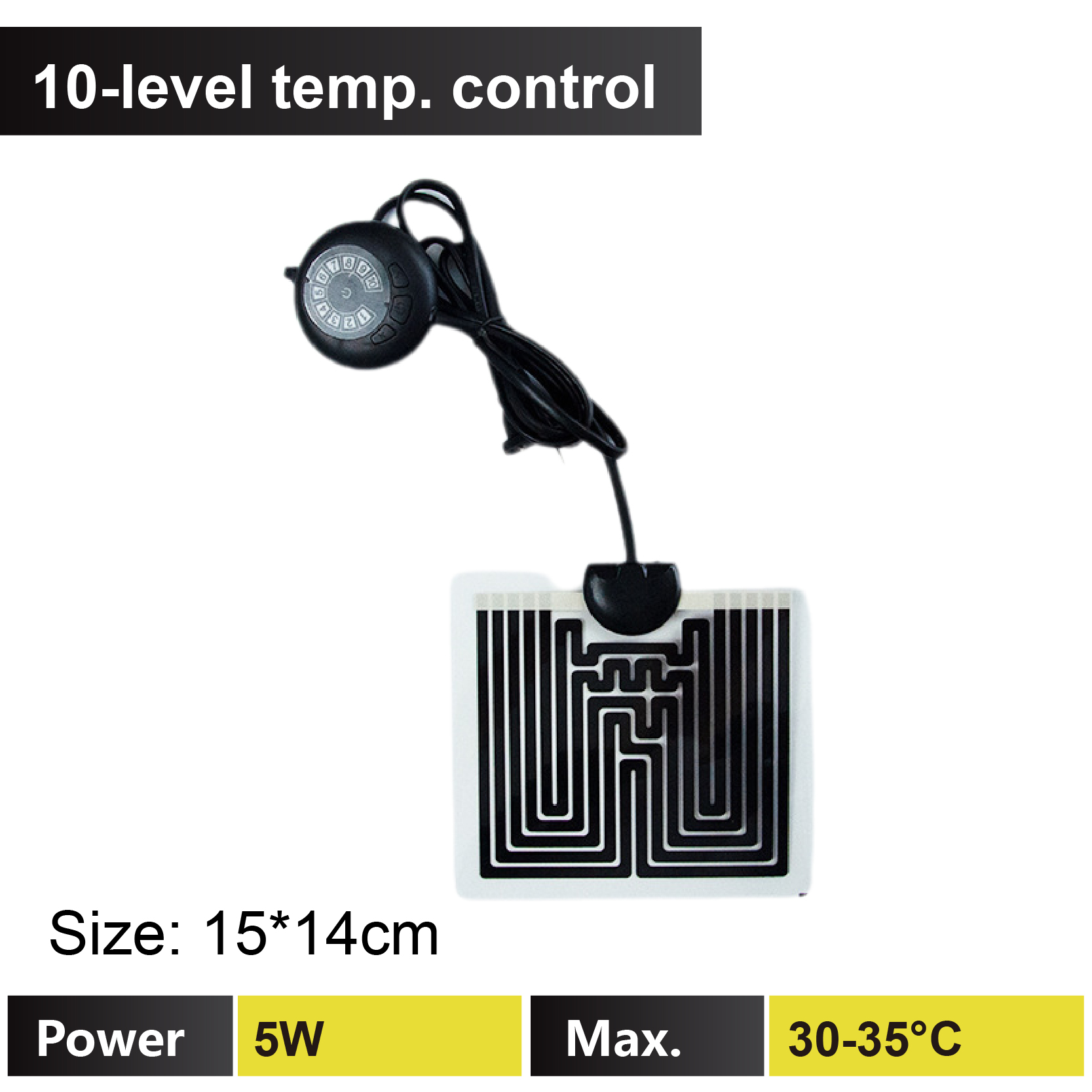 Reptile Heating Pad 5-78W 3-Level Adjustable Heat Mat for Gecko Turtle Frog Spider Terrarium Waterproof Under Tank Heater: Brown / 2m