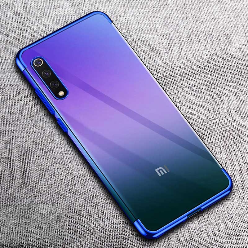 Voor Xiao mi mi 9 case mi 9 se cover transparant PLATING Case Voor Xiao Mi Mi 9 mi 9 SE 9t pro Case Cover Soft Silicone Bumper Cover: For Xiaomi Mi 9 / Blauw