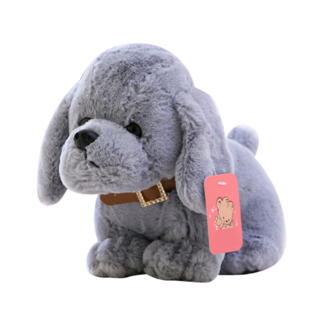 Realistische Teddy Hond Lucky Simulatie Hond Poedel Knuffels Handgemaakte Realistische Figuur Speelgoed Hond Pluche Knuffel Speelgoed # G30: Blauw