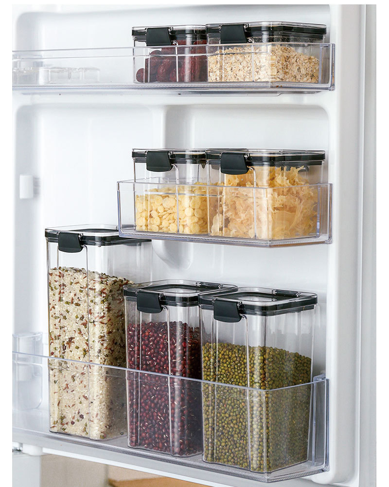 Transparent Sealed Jar Airtight Food Storage Containers Kitchen Organizer Storage Box for Spices grains beans Tank Bottle