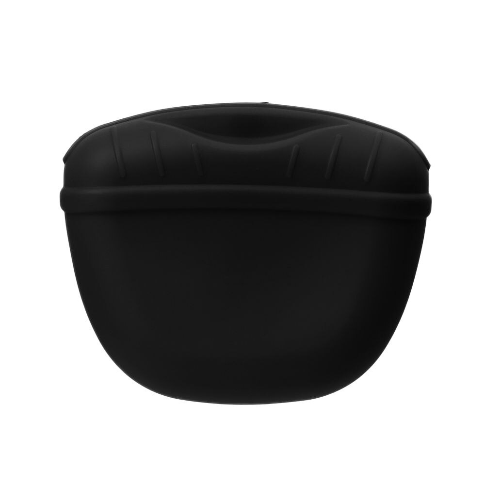 Portable Silicone Snack Bag Feed Dogs Treat Pouch Waist Pack Pet Training Bag Bundle Pocket: black
