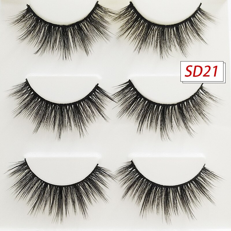 3 paires d&#39;autocollants de cils réutilisables, faux cils imperméables et durables, auto-adhésif pour femmes et petite amie: SD21