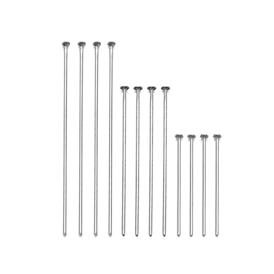100Pcs/Lot 15mm-60mm Metal Flat Head Pins Needles Silver DIY Jewelry Making Accessory Findings Chain Hanging Pins
