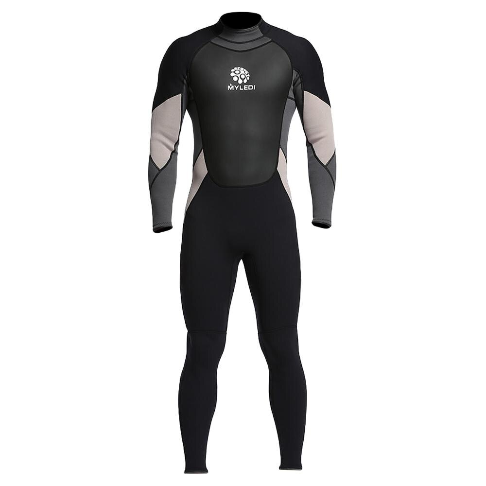 3mm One-Piece Close Body Neoprene Diving Suit Winter Long Sleeve Men Wetsuit Scuba Dive Spearfishing Snorkeling Suit: M