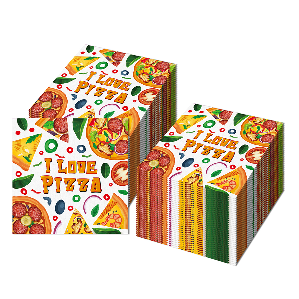 20/40/60pcs Pizza Party Paper Napkins I lovePizza Birthday Party Napkins Disposable Cocktail Napkins Pizzaria Themed Party Decor