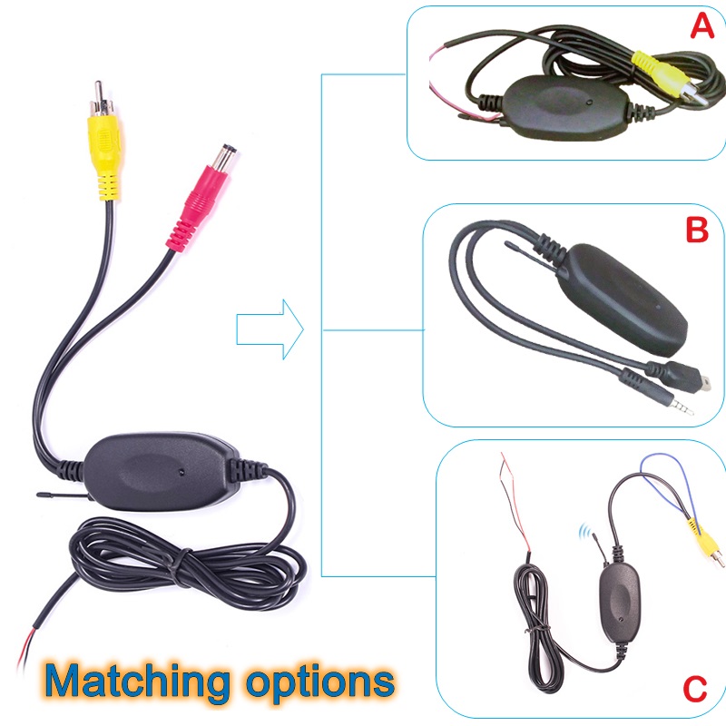2.4 Ghz Wireless kit RCA AV AVIN Video Transmitter Receiver Reverse trigger line for car dvd monitor GPS to car rear view camera