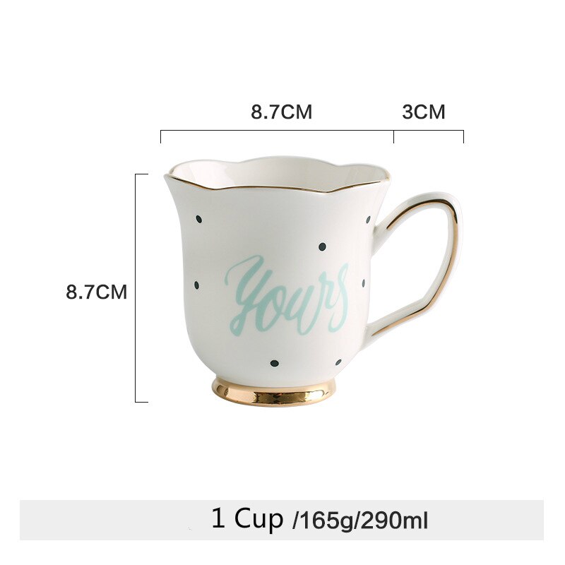 European flower ceramic English afternoon Tea sets Coffee Cup Set High grade Coffeeware Set Black Tea Cup Set Drinkware: 1 blue cup