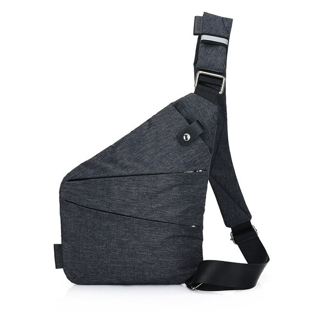 Brand Men Travel Business Fino Bag Burglarproof Shoulder Bag Holster Anti Theft Security Strap Digital Storage Chest Bags CE3122: Gray right shoulder