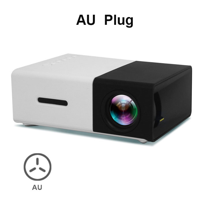 Salange YG300 Mini Projector LED Projector 500LM Audio HDMI USB Mini YG-300 Proyector Home Theater Media Player Beamer: Black AU Plug